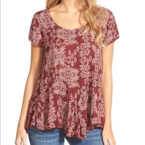 Red flowy top!